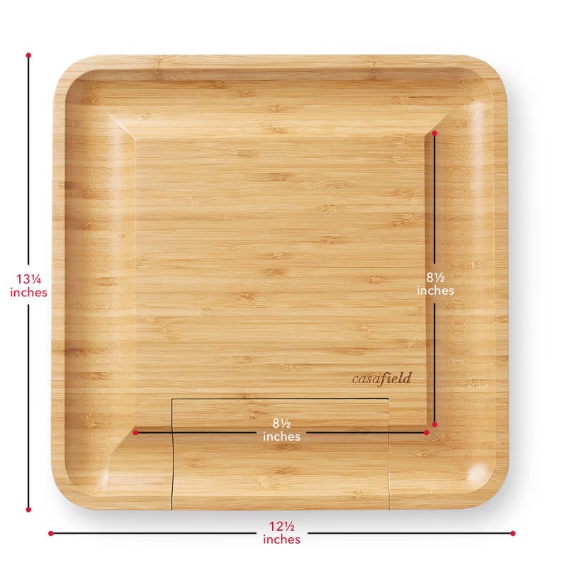 Casafield Bamboo Cheese Board and Knife Gift Set, Wooden Charcuterie Board Meat and Cheese Platter for Entertaining, Housewarming, Birthday, Wedding - Image 3